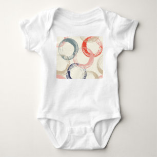 Farbige Kreise Pinsel Texturmuster Baby Strampler