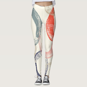 Farbige Kreise Pinsel Texturmuster Leggings
