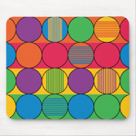Farbige Kreise und Streifen Mousepad