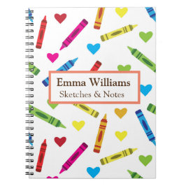 Farbige Kreuze und Herz-Muster Notizblock