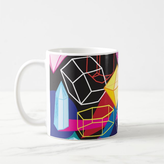 Farbige Kristalle, abstrakter Hintergrund Kaffeetasse (Links)