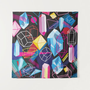 Farbige Kristalle, abstrakter Hintergrund Wandteppich