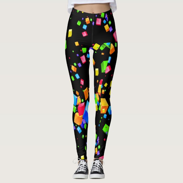 Farbige Kuben 2 Leggings (Vorderseite)