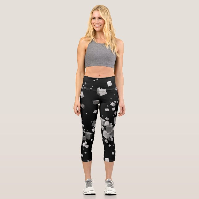 Farbige Kuben 4 Capri Leggings (Vorderseite)