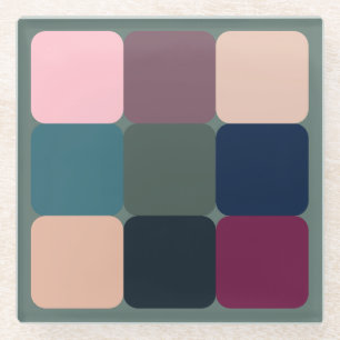 Farbige Kuben Glasuntersetzer