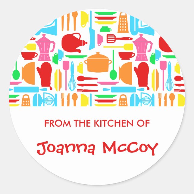 Farbige Küche aus der Küche der Aufkleber (Vorderseite)