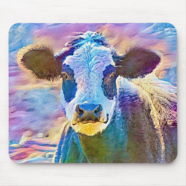 Farbige Kuh Art Hübsch Mouse Pad Mousepad (Vorne)