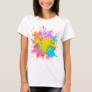 Farbige, kühne, abstrakte Wasserfarben-Splash-T-Sh T-Shirt