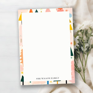 Farbige kühne retro-abstrakte Weihnachtslandschaft Mitteilungskarte