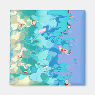 Farbige Künstlerische Aqua-Blau-Limonen-Malve Magnet