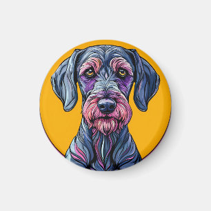 Farbige künstlerische Illustration eines Hundes ge Magnet