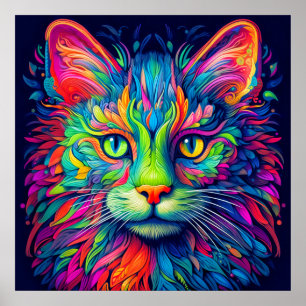 Farbige Künstlerische Majestätische Kitty Katze Poster
