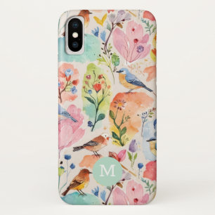 Farbige Künstlerische Vögel und Blume Aquarell Case-Mate iPhone Hülle