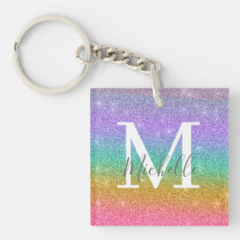 Farbige künstliche Glitter personalisierte Monogra Schlüsselanhänger