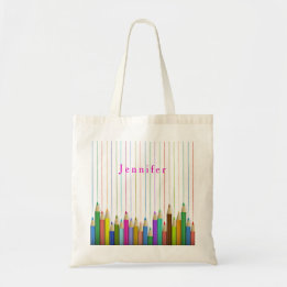Farbige Kunststifte, maßgeschneiderte Buchtasche z Tragetasche