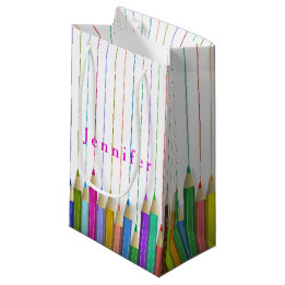 Farbige Kunststifte, maßgeschneiderte Geschenktasc Kleine Geschenktüte