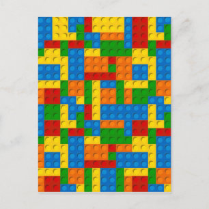 farbige Kunststoffblöcke Postkarte