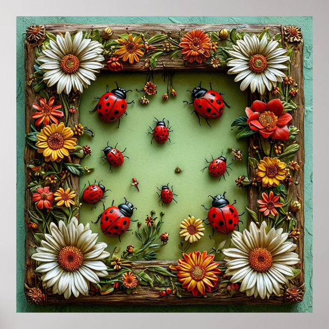 Farbige Ladybugs Poster (Vorne)