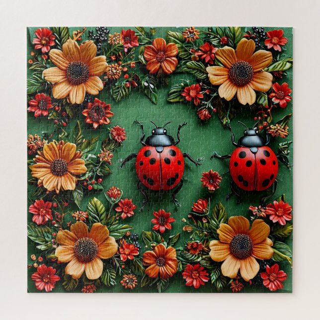 Farbige Ladybugs Puzzle (Vertikal)
