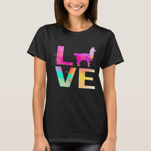 Farbige Lama-Mutter  Lama T-Shirt (Vorderseite)