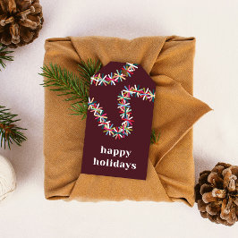 Farbige Lametta-Girlande Frohe Feiertage Geschenka Geschenkanhänger