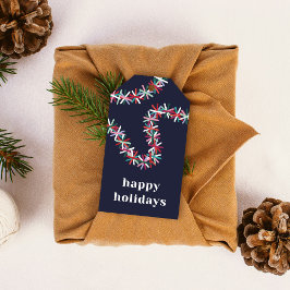 Farbige Lametta-Girlande Frohe Feiertage Geschenka Geschenkanhänger