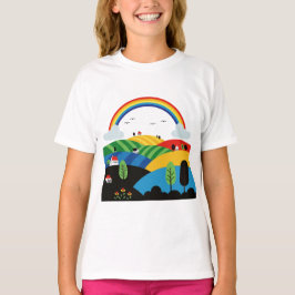 Farbige ländliche Landschaft T-Shirt