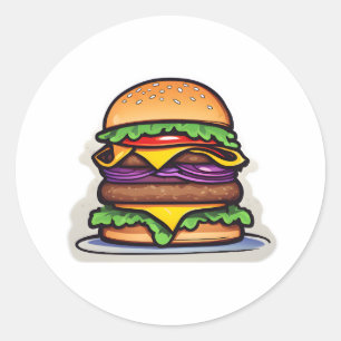 Farbige Layered Burgers Bursting Flavours 017 Runder Aufkleber