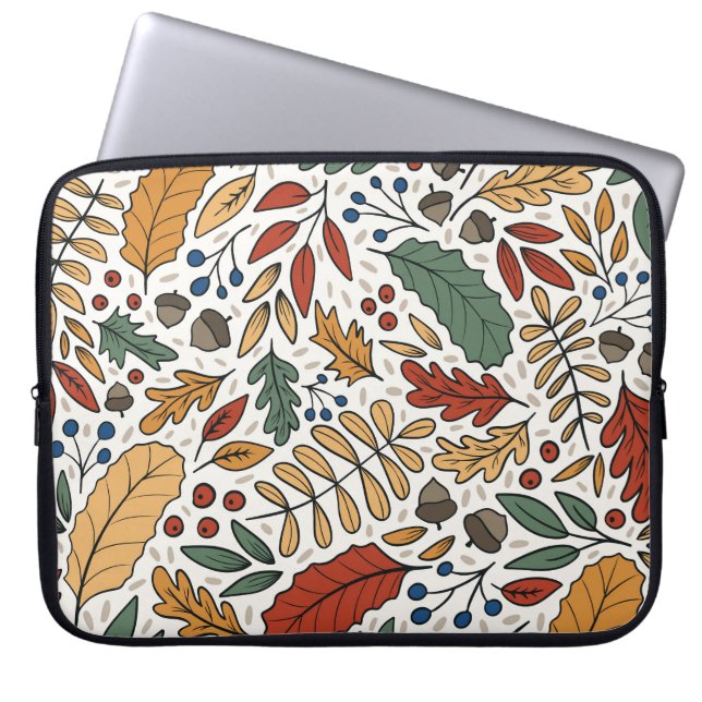 Farbige Leaf-Quadrat-Gestaltung im Herbst Laptopschutzhülle (Vorderseite)