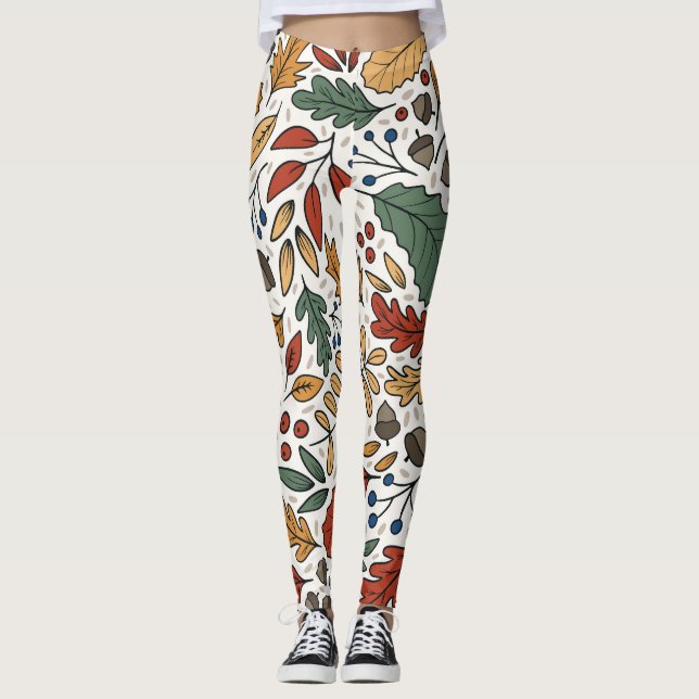 Farbige Leaf-Quadrat-Gestaltung im Herbst Leggings (Vorderseite)