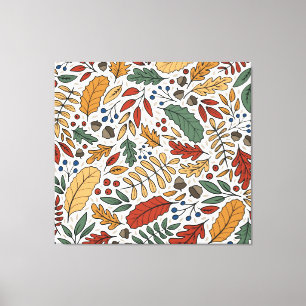 Farbige Leaf-Quadrat-Gestaltung im Herbst Leinwanddruck