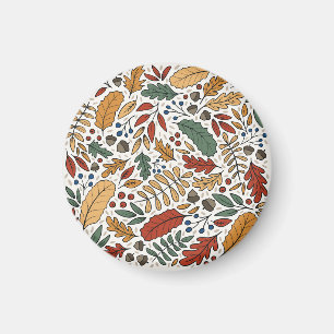 Farbige Leaf-Quadrat-Gestaltung im Herbst Magnet