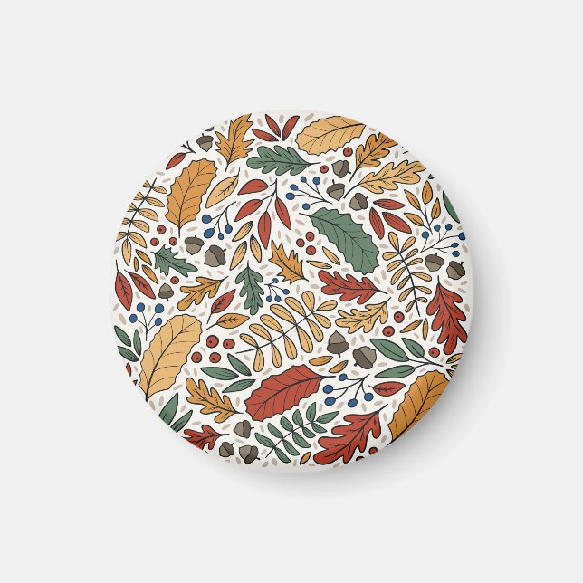 Farbige Leaf-Quadrat-Gestaltung im Herbst Magnet (Vorne)