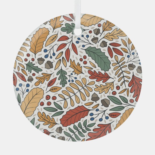Farbige Leaf-Quadrat-Gestaltung im Herbst Ornament Aus Glas (Vorderseite)