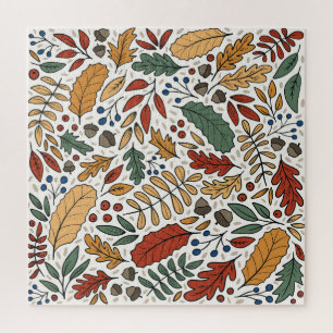 Farbige Leaf-Quadrat-Gestaltung im Herbst Puzzle