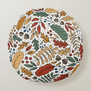 Farbige Leaf-Quadrat-Gestaltung im Herbst Rundes Kissen
