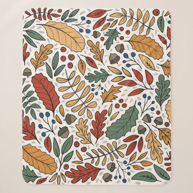 Farbige Leaf-Quadrat-Gestaltung im Herbst Sherpadecke (Vorderseite)