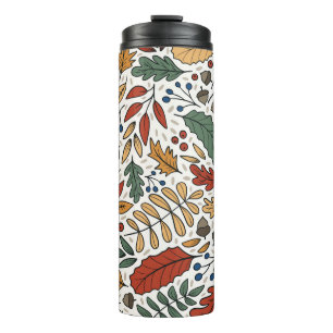 Farbige Leaf-Quadrat-Gestaltung im Herbst Thermosbecher