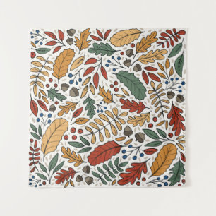 Farbige Leaf-Quadrat-Gestaltung im Herbst Wandteppich