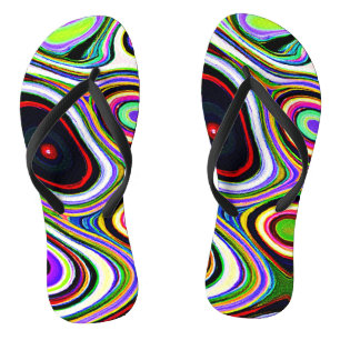 Farbige Lebendige Abstraktionsmuster Flip Flops