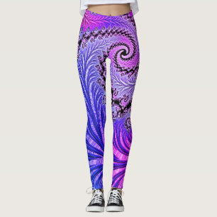 Farbige lebendige Juwel-Ton-Funky-Spiral-Fraktal Leggings