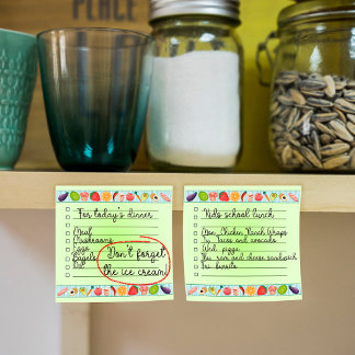Farbige Lebensmittel für Liste 3" x 3" Post-it Klebezettel