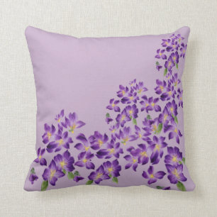 Farbige lebhafte violette Blumen Wurf Kissen