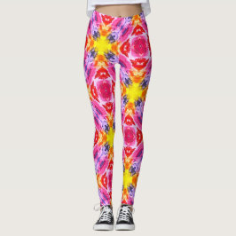 farbige Leggings im Diamantendesign