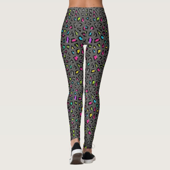 Farbige Leopard Print Leggings (Rückseite)