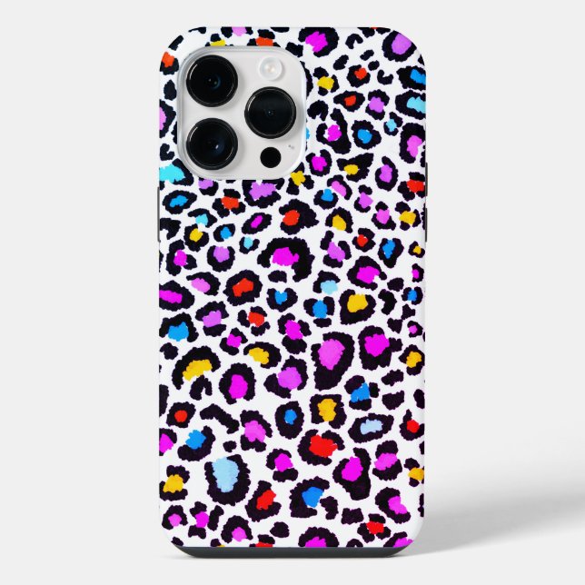 Farbige Leopard-Printwerbung iPhone Hülle (Rückseite)