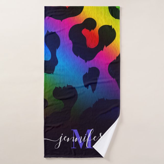 Farbige Leopardendrucke Badehandtuch (Badehandtuch)