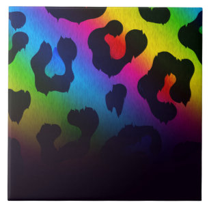 Farbige Leopardendrucke Fliese