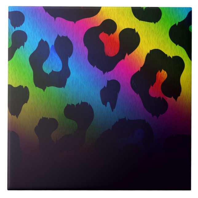 Farbige Leopardendrucke Fliese (Vorderseite)