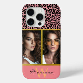 Farbige Leopardendruckkassette und Monogramm Case-Mate iPhone Hülle